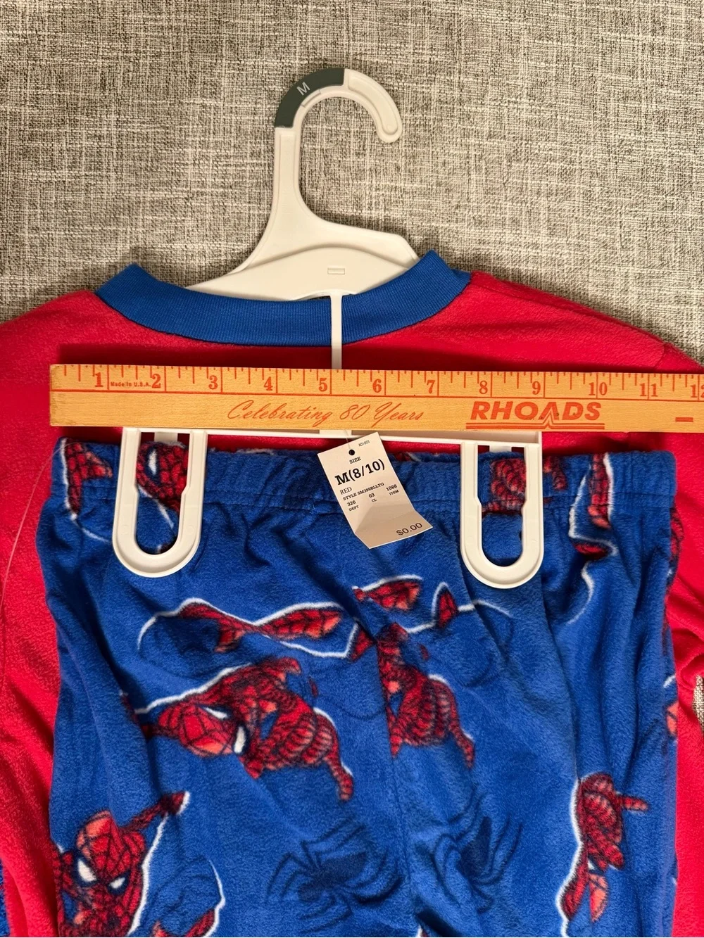 Marvel Spider-Man 3 Piece Fleece Pajama Set with Grip Socks Boys Medium 8/10 NWT